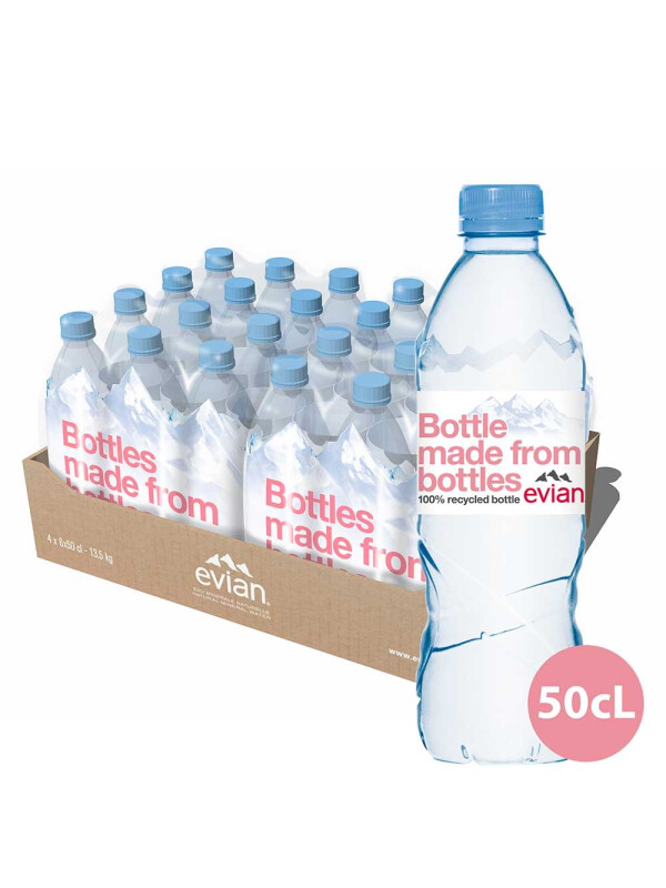 Evian - Apa minerala naturala (plata) - 24 buc. x 0.5L - rPET