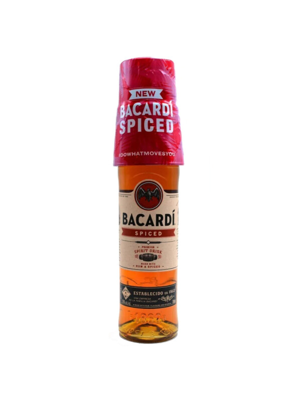 Bacardi - Rom Spiced + 1 pahar on top - 0.7L, Alc: 35%