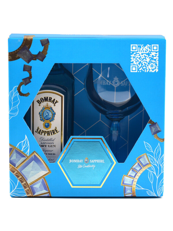 Bombay Sapphire - London Dry Gin + 1 pahar - 0.7L, Alc: 40%