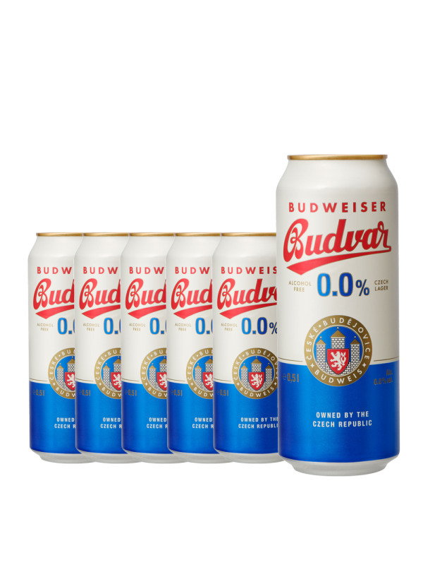Budweiser Budvar - Bere Lager Fara Alcool - 6 buc. x 0.5L - doza