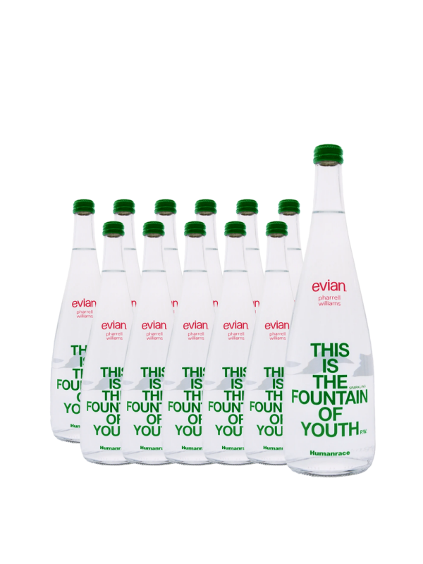 Evian - Apa minerala sparkling Pharrell Williams Limited Edition - 12 buc. x 0.75L - sticla