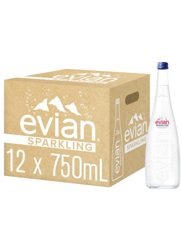 Evian - Apa minerala sparkling - 12 buc. x 0.75L - sticla