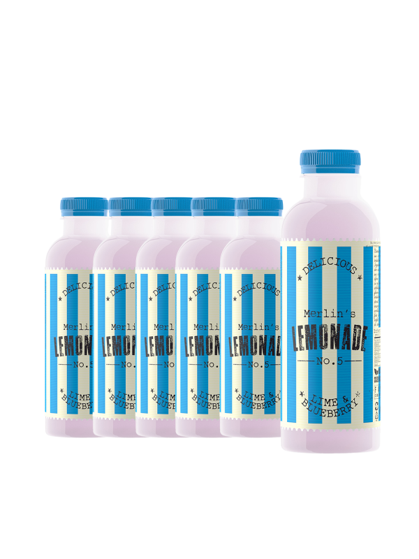 Merlin's Lemonade - No.5 Lime & Blueberry 6 buc. x 0.6L - PET