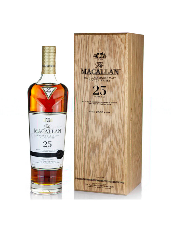 Macallan - Scotch Single Malt Whisky 25 yo cutie lemn - 0.7L, Alc: 43%
