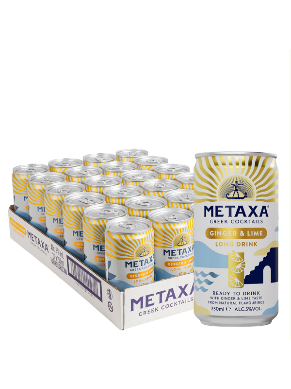 Metaxa - Ginger & Lime RTD Greek Cocktails - 24 buc. x 0.25L, Alc: 5% - doza