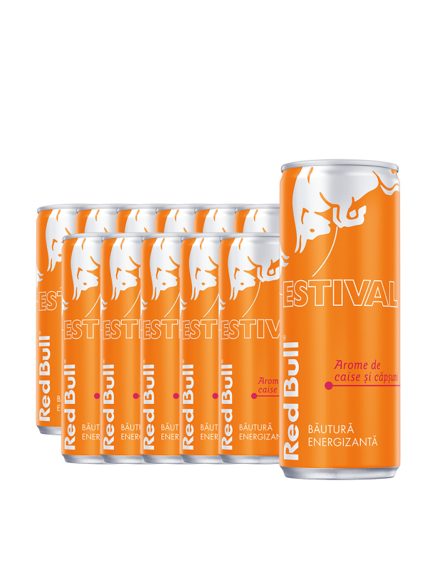 Red Bull - Energy Drink Estival Aroma Caise si Capsuni  - 12 buc. x 0.25L - doza 