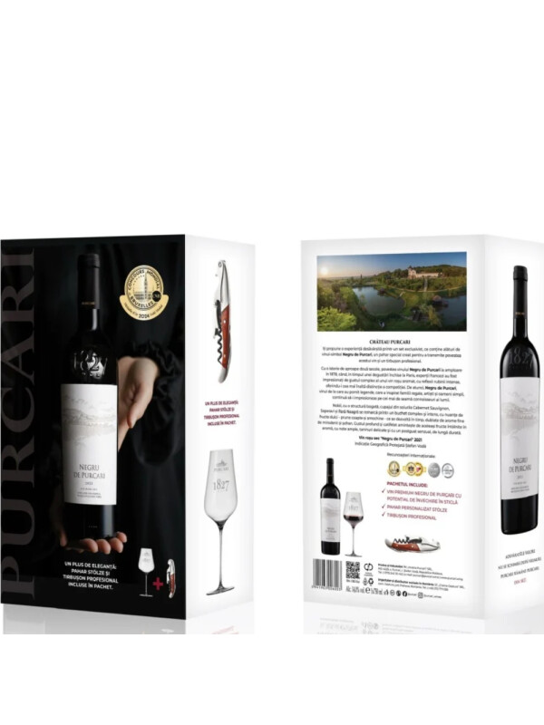 Purcari - Negru de Purcari 2021 + Pahar + Tirbuson GB - 0.75L, Alc: 14%
