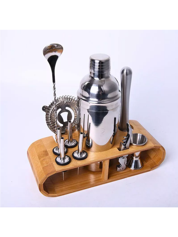 Set cadou Cocktail Shaker Mixology cu 11 accesorii, 750ml, Silver