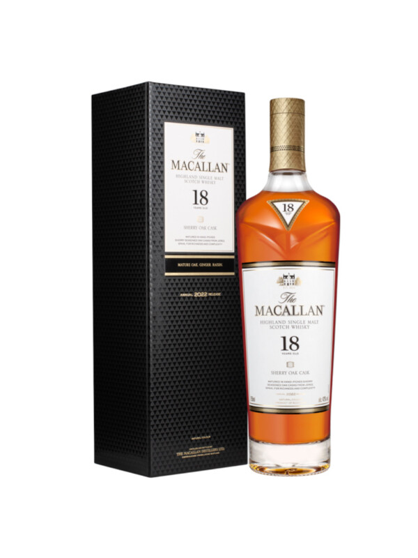 Macallan - Sherry Oak Cask Scotch Single Malt Whisky 18 yo GB - 0.7L, Alc: 43%