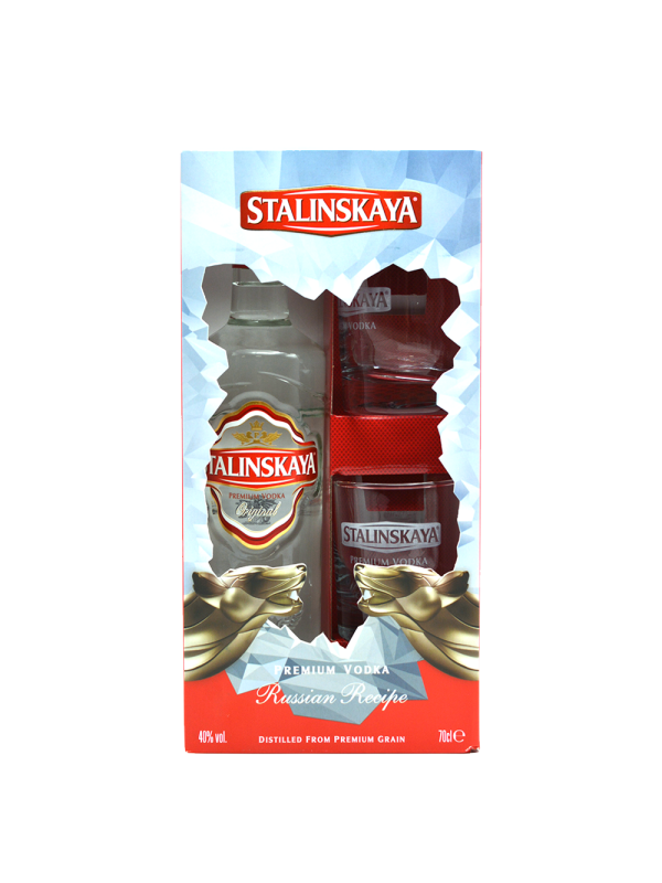 Stalinskaya - Vodka Red + 2 pahare - 0.7L, Alc: 40%