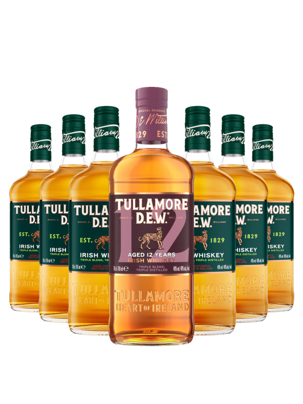 Pachet 6 Tullamore D.E.W.Original 0.7L + 1 Tullamore D.E.W. 12 yo 0.7L