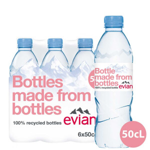 Evian - Apa minerala naturala (plata) - 6 buc. x 0.5L - rPET