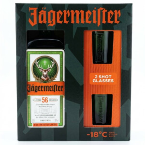 Jagermeister - Herbal Liqueur + 2 pahare verzi sticla - 0.7L, Alc: 35%