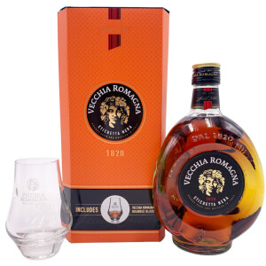 Vecchia Romagna - Brandy Etichetta Nera GB + 1 pahar - 0.7L, Alc: 38%