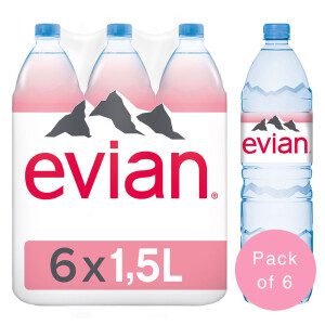 Evian - Apa minerala naturala (plata) - 6 buc. x 1.5L - PET
