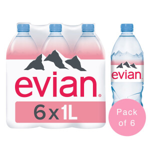 Evian - Apa minerala naturala (plata) - 6 buc. x 1L - PET