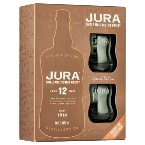 Isle of Jura - Scotch Single Malt Whisky 12 yo + 2 pahare - 0.7L, Alc: 40%