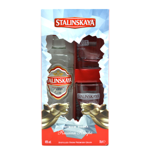 Stalinskaya - Vodka Red + 2 pahare - 0.7L, Alc: 40%