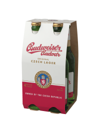 Budweiser Budvar - Bere Lager - 4 buc. x 0.33L,  Alc: 5% - sticla