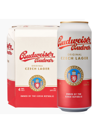 Budweiser Budvar - Bere lager 4 buc. x 0.5L, Alc: 5% - doza