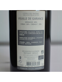 Domaine Rouge Garance - Feuille de Garance AOP, BIO 2018 - 0.75L, Alc: 14.5%