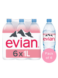 Evian - Apa minerala naturala (plata) - 6 buc. x 1L - PET
