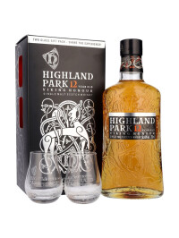 Highland Park - Scotch Single Malt Whisky 12 yo + 2 pahare GB - 0.7L, Alc: 40%