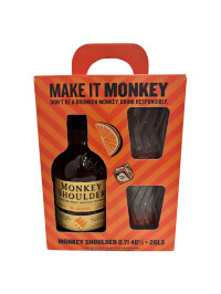 Monkey Shoulder - Scotch Blended Malt Whisky + 2 pahare GB - 0.7L, Alc: 40%