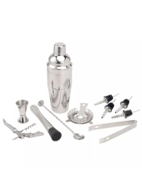Set cadou Cocktail Shaker Mixology cu 11 accesorii, 750ml, Silver