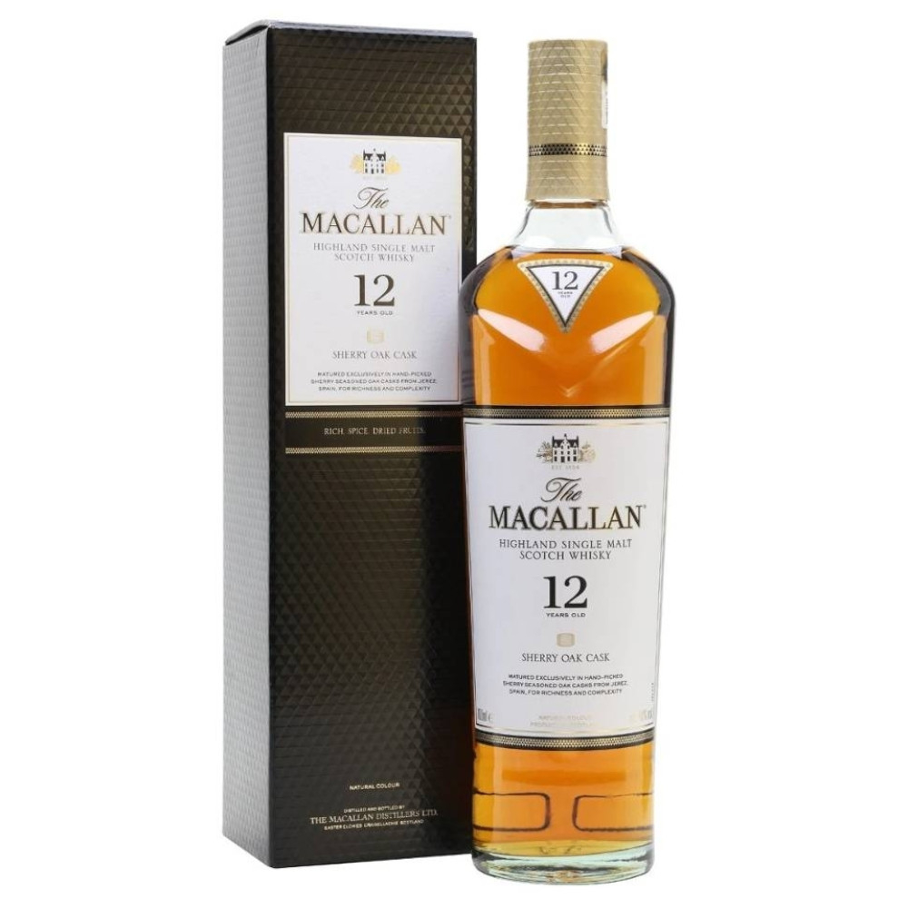 ウイスキー Macallan 12 Year Old Sherry Oak 700ml Macallan - Sherry Oak Cask Scotch Single Malt Whisky 12 yo GB